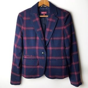 Merona Navy Plaid Blazer